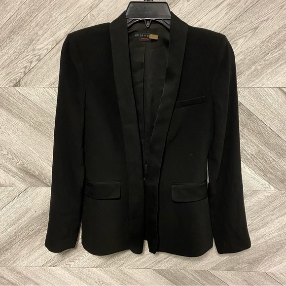 Alice + Olivia Black Stefani Long Tuxedo Blazer Size XS - Picture 8 of 10